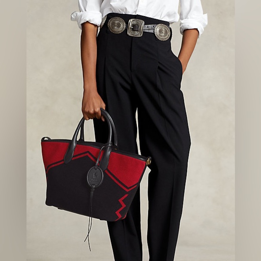 Ralph Lauren Wool-Blend Graphic Medium Bellport Tote